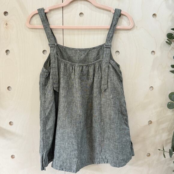 ATHLETA Voyager Tank Top Size M 100% Linen Aspen Olive Gray Adjustable Straps - Picture 6 of 13